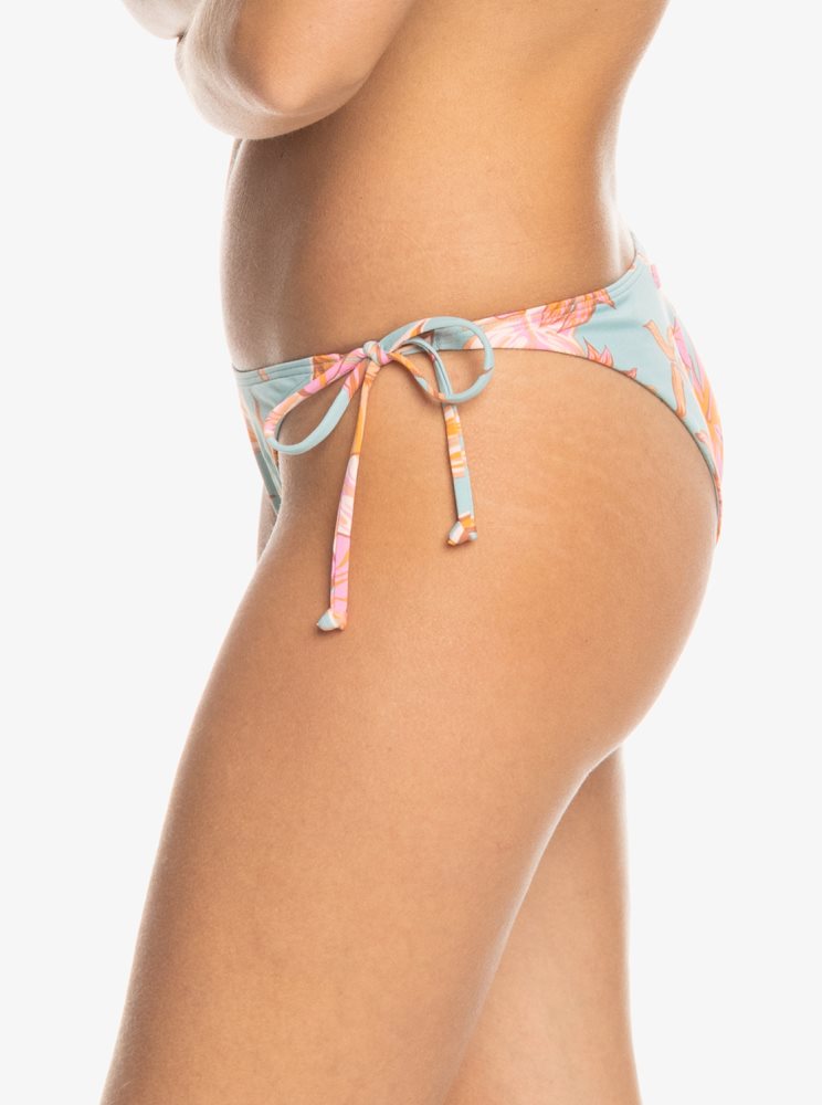 Blue Women's Roxy Printed Beach Classics Cheeky Bikini Bottoms | USA SKEM-02487