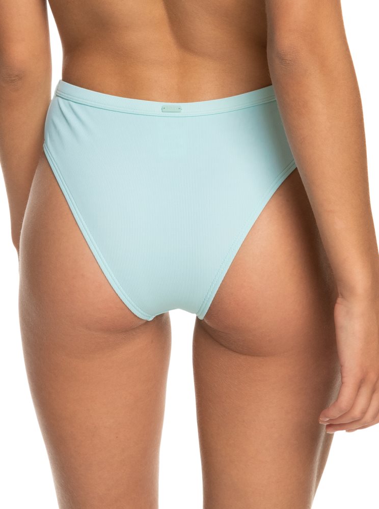 Blue Women's Roxy Pro The Backside Moderate Bikini Bottoms | USA SLUX-01728