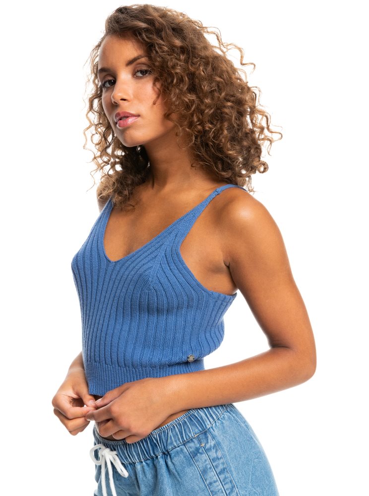 Blue Women's Roxy Promise Me Strappy Top Sweaters | USA QOIW-38261