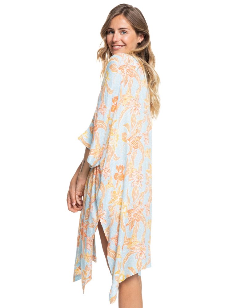 Blue Women's Roxy Rebel Sun Kimono Tops | USA YNUI-78520