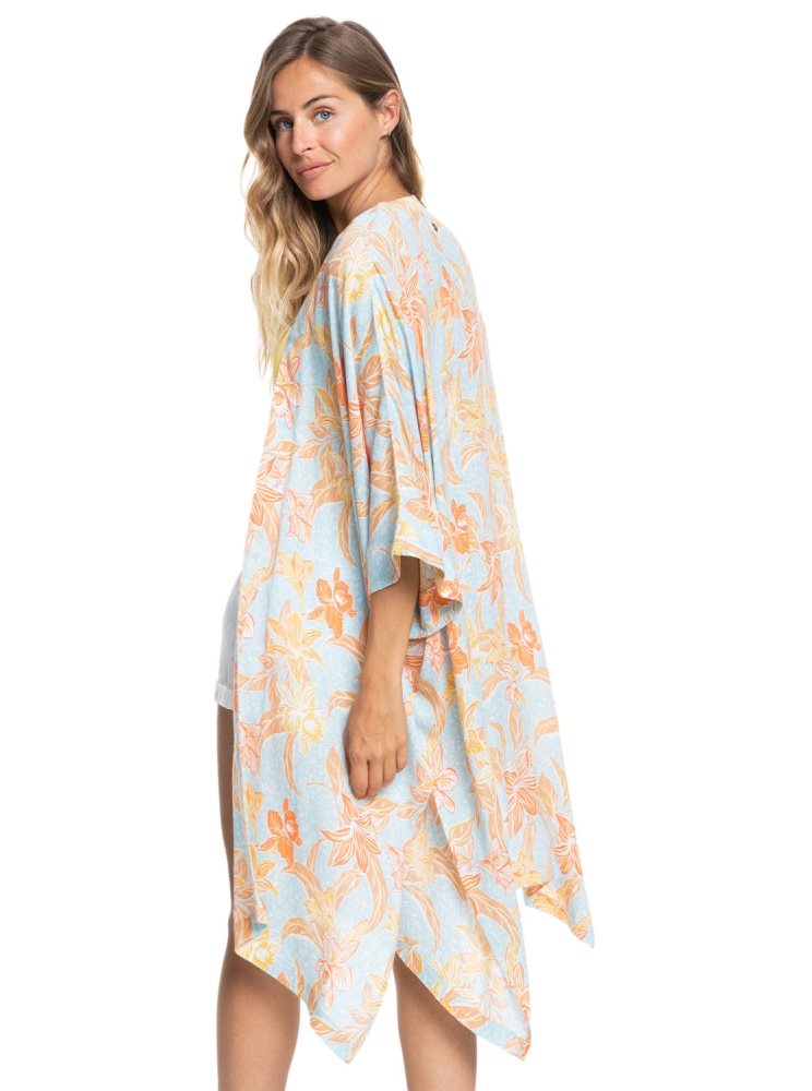 Blue Women's Roxy Rebel Sun Kimono Tops | USA YNUI-78520