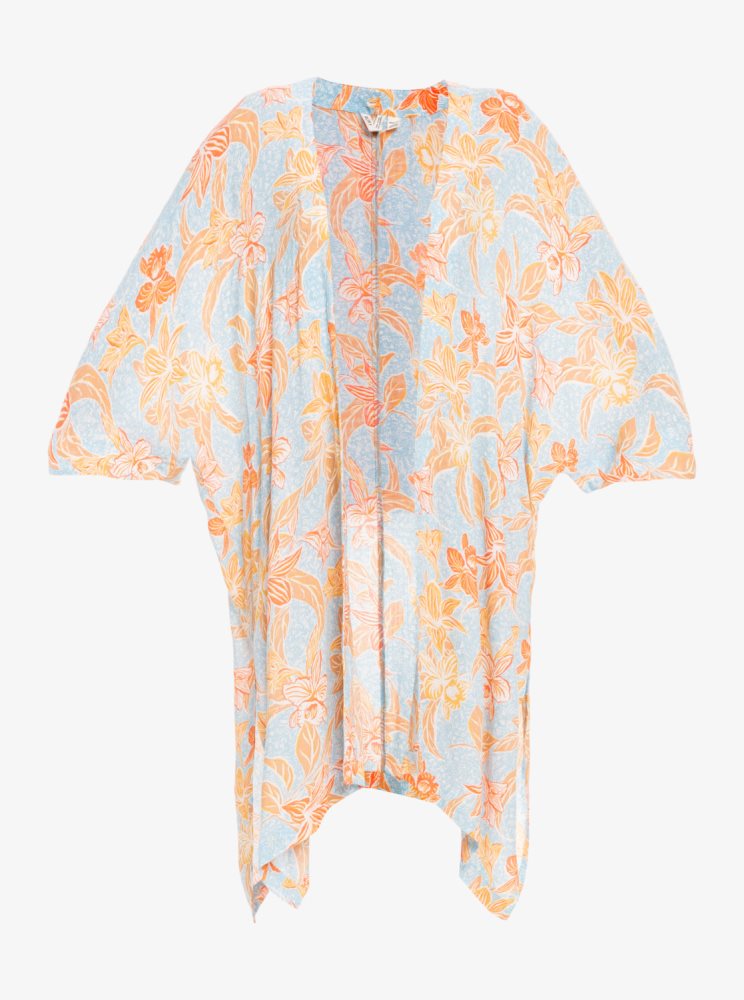 Blue Women's Roxy Rebel Sun Kimono Tops | USA YNUI-78520