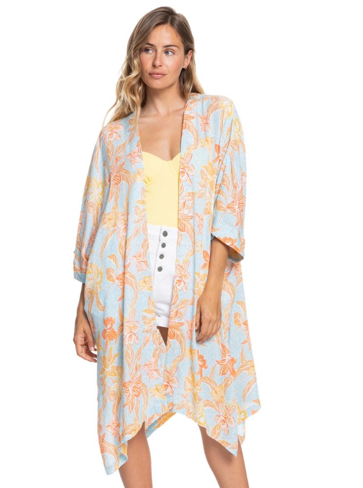 Blue Women\'s Roxy Rebel Sun Kimono Tops | USA YNUI-78520