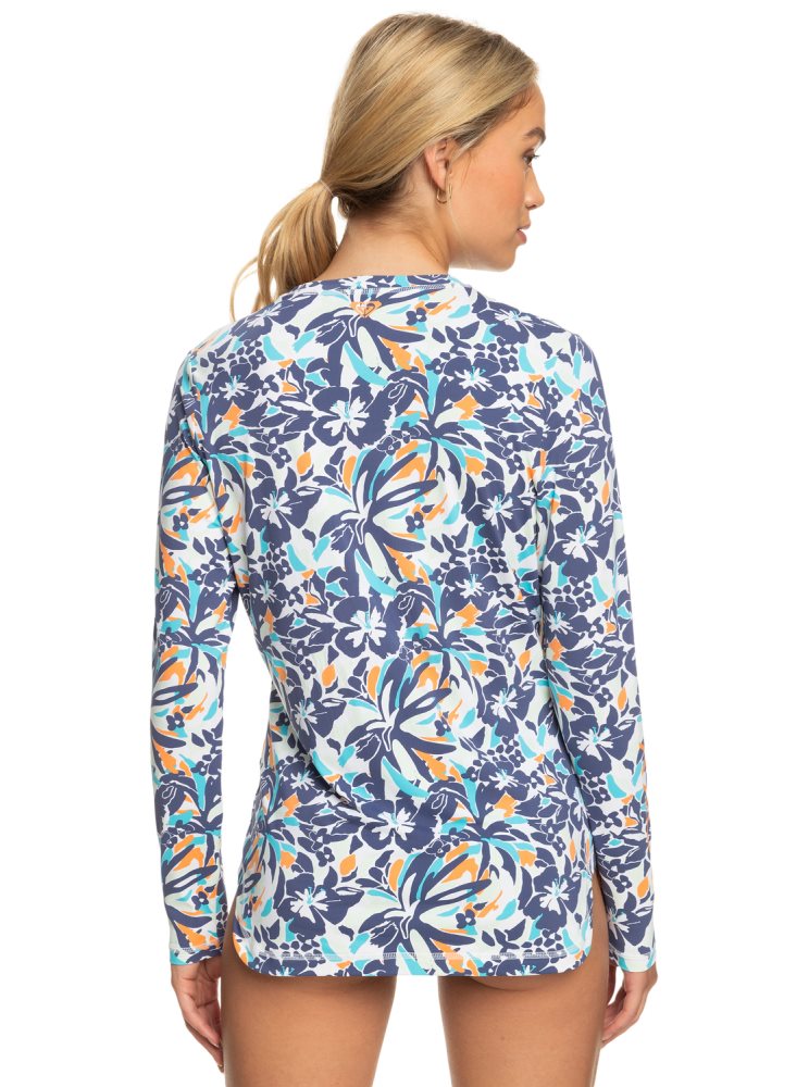 Blue Women's Roxy Sea Skippin Long Sleeve UPF 50 Rashguards | USA XWRI-31267