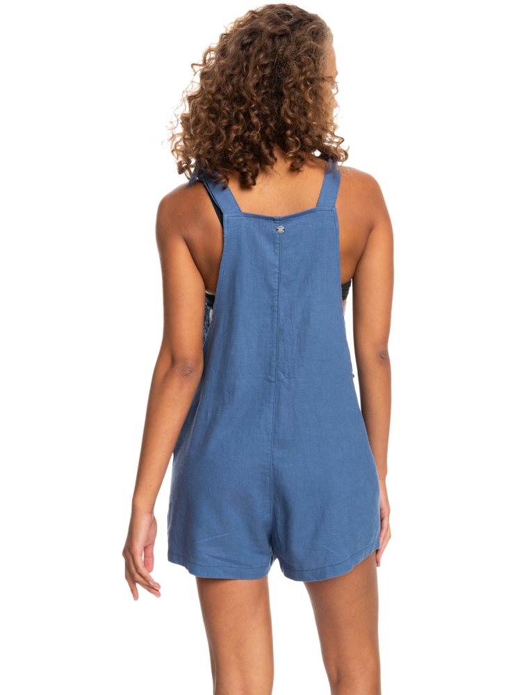 Blue Women's Roxy Silver Sky Woven Rompers | USA CFHL-75923