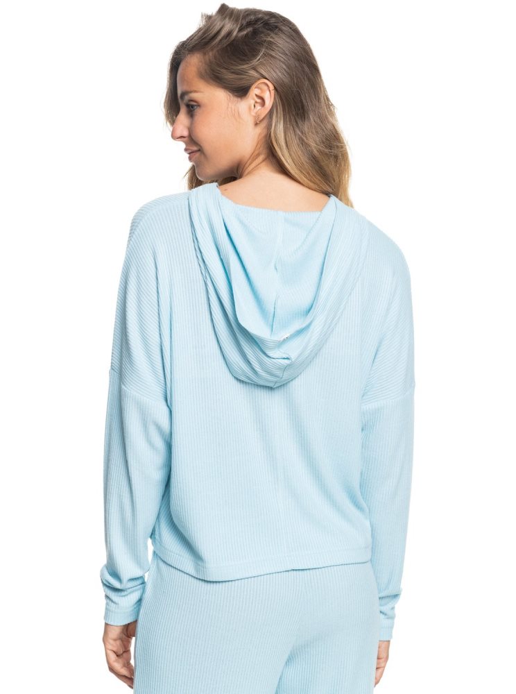 Blue Women's Roxy Sunday Morning Hoodie | USA WRMH-92713