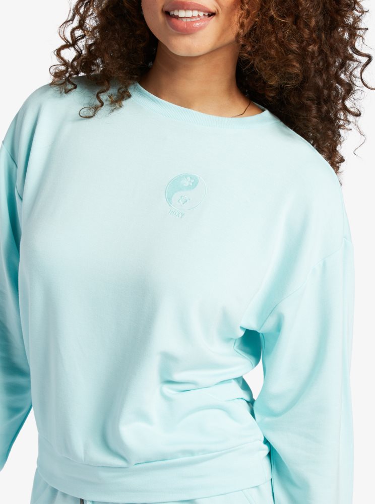 Blue Women's Roxy Surfing By Moonlight Lounge Sweatshirts | USA WIUM-07321