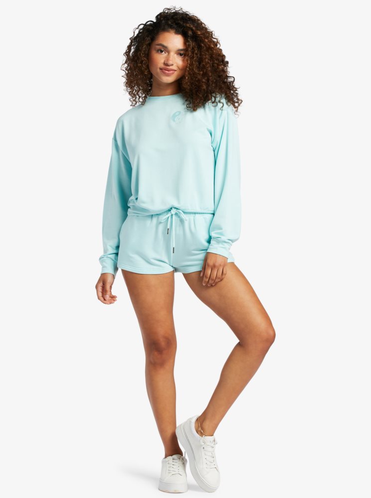 Blue Women's Roxy Surfing By Moonlight Lounge Sweatshirts | USA WIUM-07321