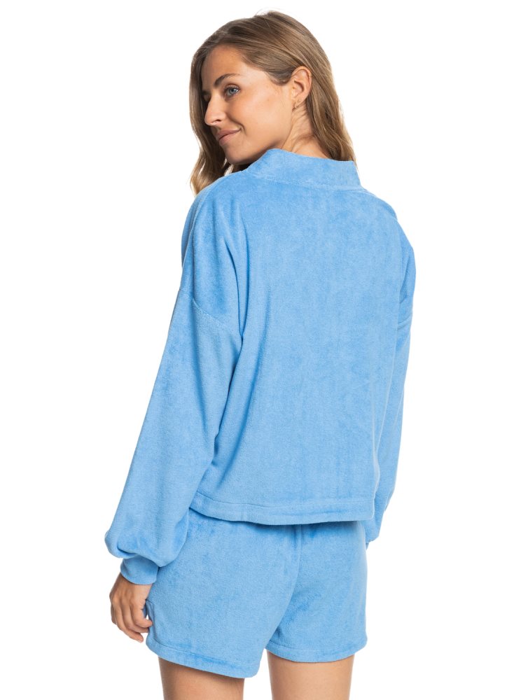 Blue Women's Roxy Threes Company Organic Button-Front Cardigan Sweaters | USA MEQR-91857