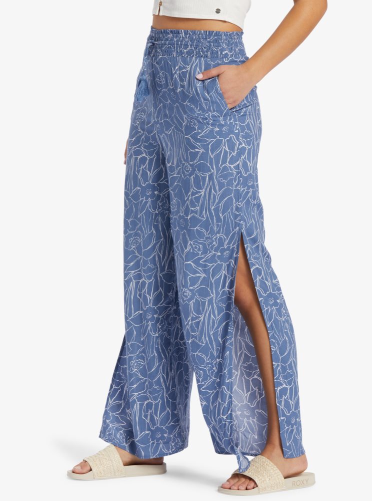 Blue Women's Roxy Tropical Rhythm Beachy Pants | USA VXFT-37869