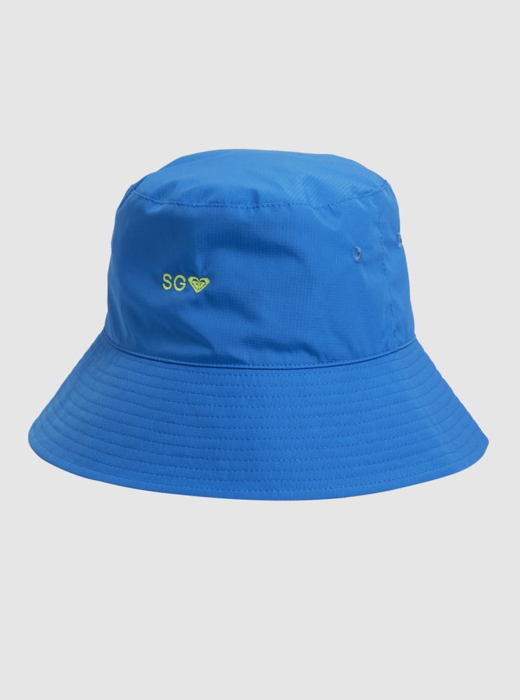 Blue Women's Roxy Wash Reversible Bucket Hats | USA OZCT-27169