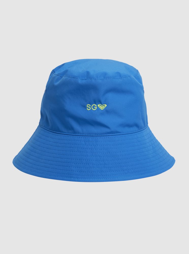 Blue Women's Roxy Wash Reversible Bucket Hats | USA OZCT-27169