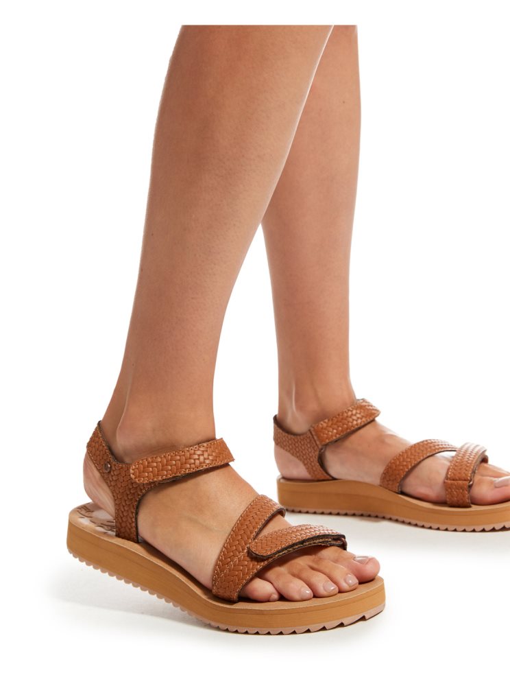 Brown / Brown Women's Roxy Anela Sandals | USA TFEV-05921