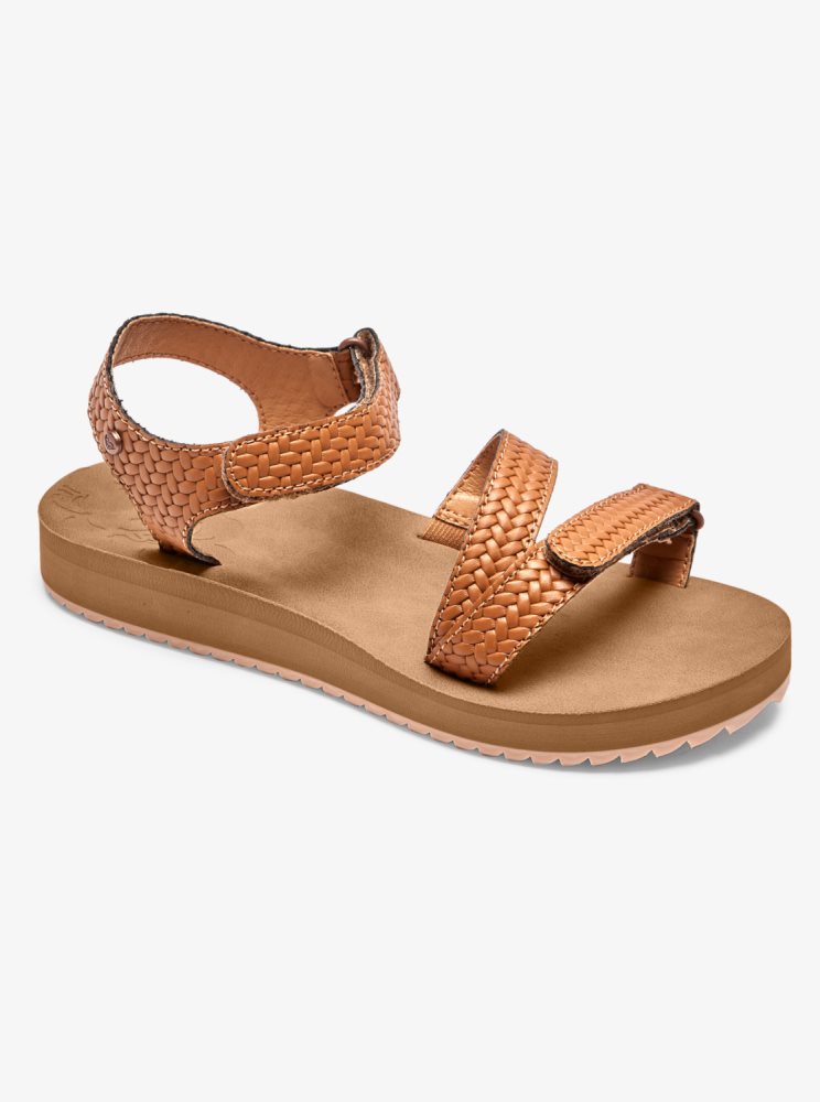 Brown / Brown Women's Roxy Anela Sandals | USA TFEV-05921