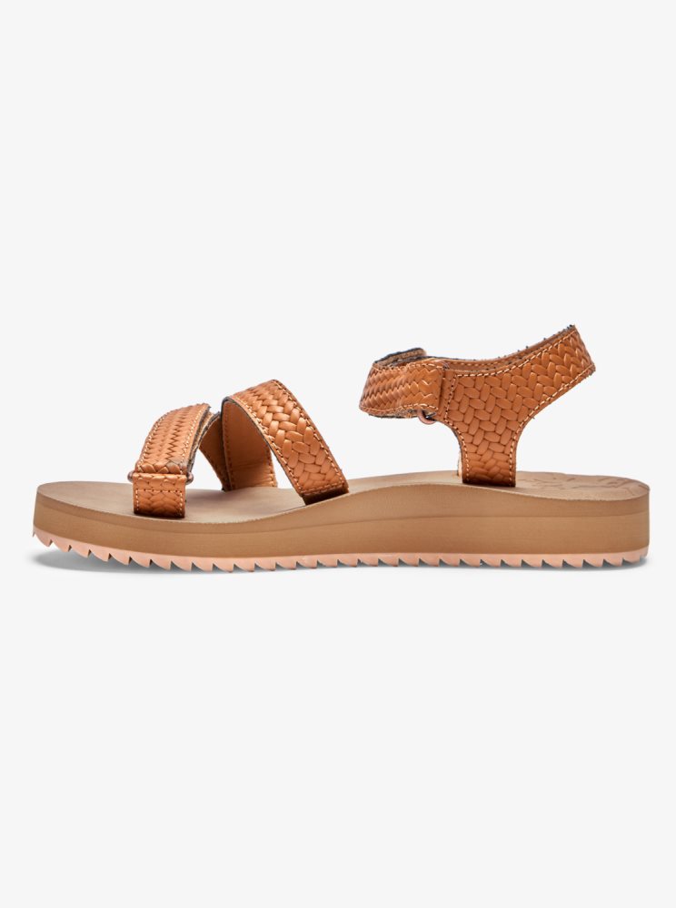 Brown / Brown Women's Roxy Anela Sandals | USA TFEV-05921