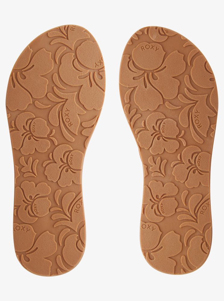 Brown / Brown Women's Roxy Liza Flip Flops | USA MFGB-16547