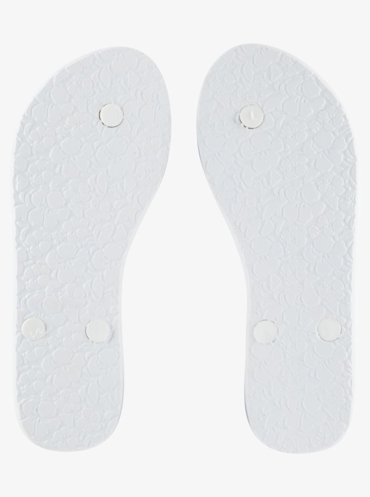 Brown / White Women's Roxy Portofino Flip Flops | USA JKFQ-61340