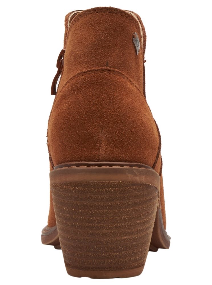 Brown Women's Roxy Cassidy Leather Boots | USA XEUT-45602