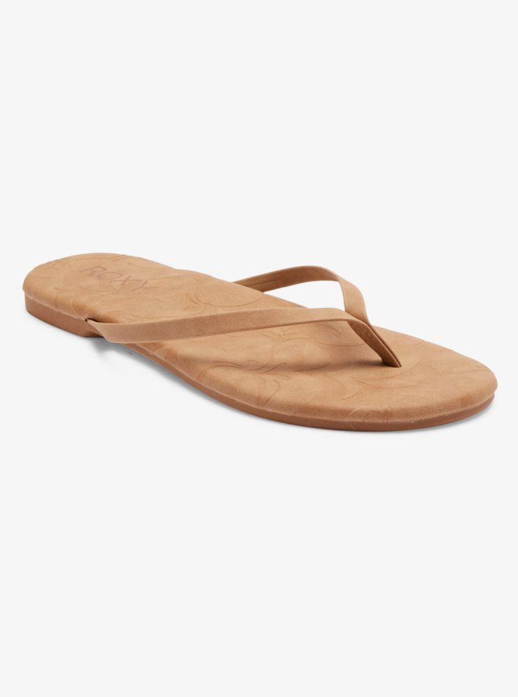 Brown Women's Roxy Gabbie Flip Flops | USA TVIM-57843