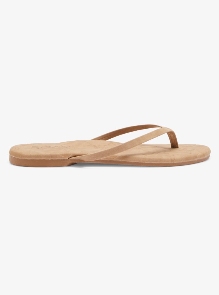 Brown Women's Roxy Gabbie Flip Flops | USA TVIM-57843