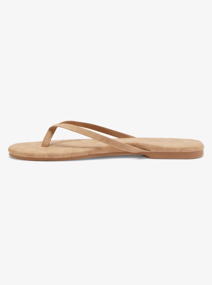 Brown Women's Roxy Gabbie Flip Flops | USA TVIM-57843