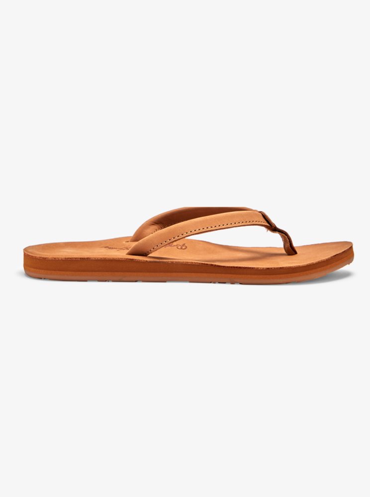 Brown Women's Roxy Lorraine Slim Sandals | USA FXMN-29356