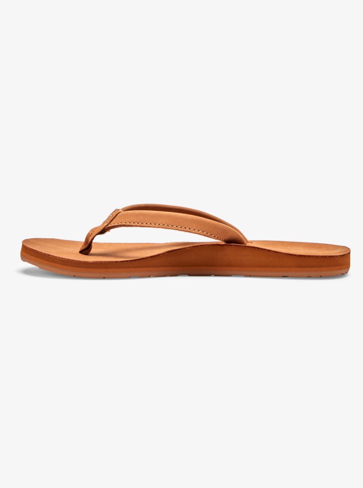 Brown Women's Roxy Lorraine Slim Sandals | USA FXMN-29356