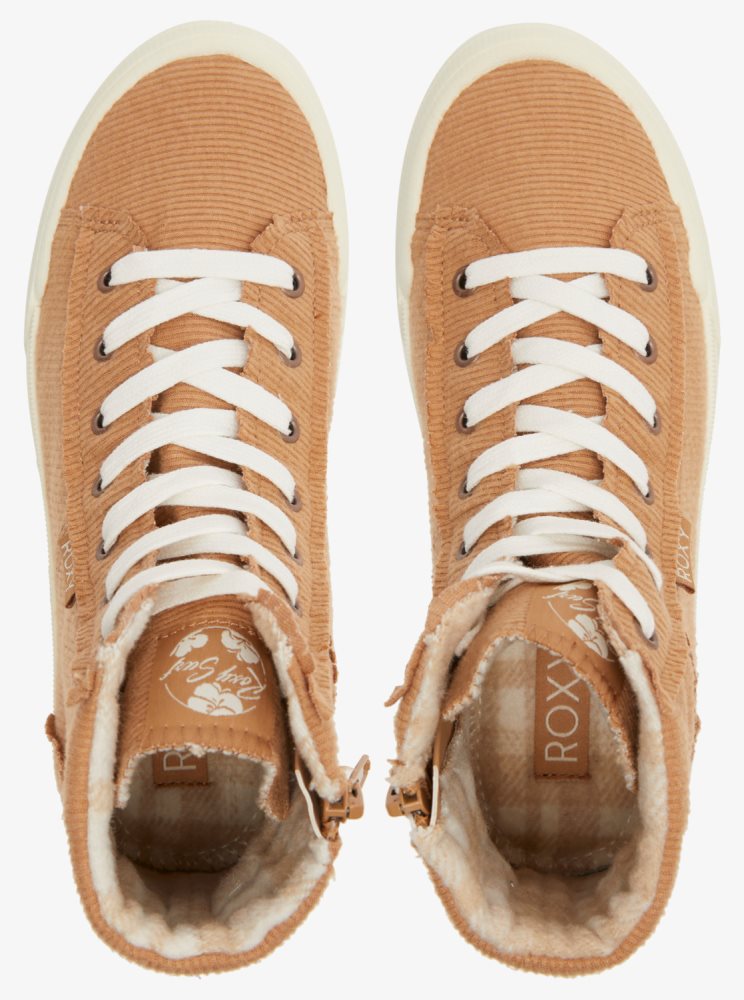 Brown Women's Roxy Rae Mid-Top Sneakers | USA DARZ-97610