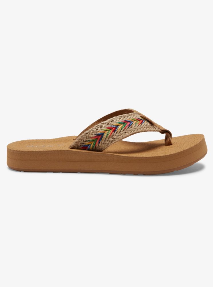 Brown Women's Roxy Rosarito Flip Flops | USA YCQR-03176