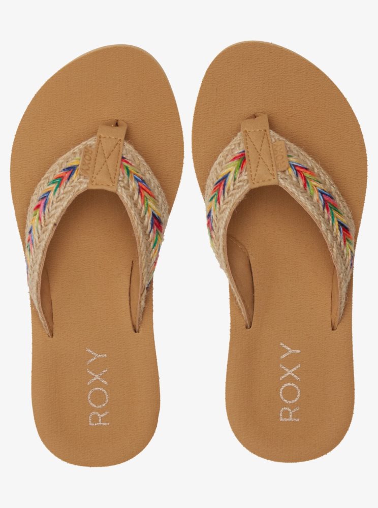 Brown Women's Roxy Rosarito Flip Flops | USA YCQR-03176