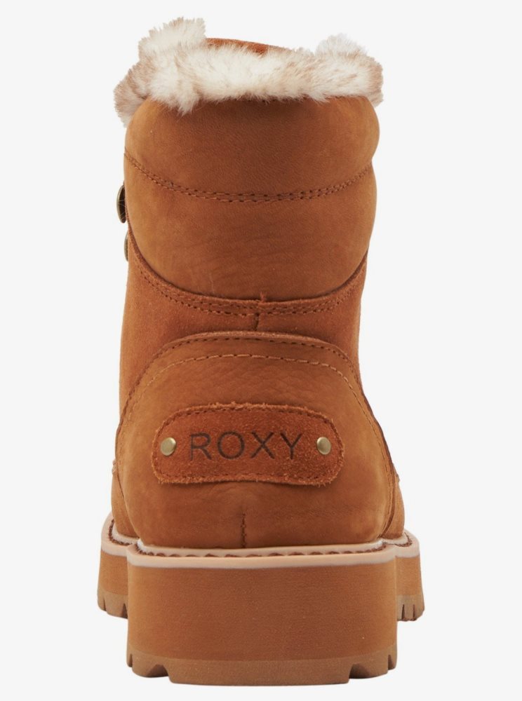 Brown Women's Roxy Sadie Lace-Up Boots | USA GLJM-82597