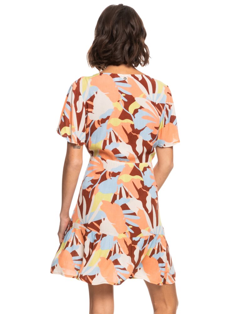 Brown Women's Roxy Summer Flow Printed Mini Dress | USA RUYA-81294