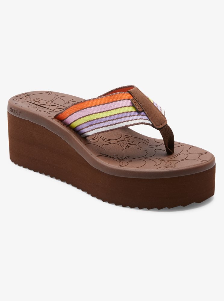 Brown Women's Roxy Surf.Kind.Kate. Kallie Sandals | USA TBVH-83691