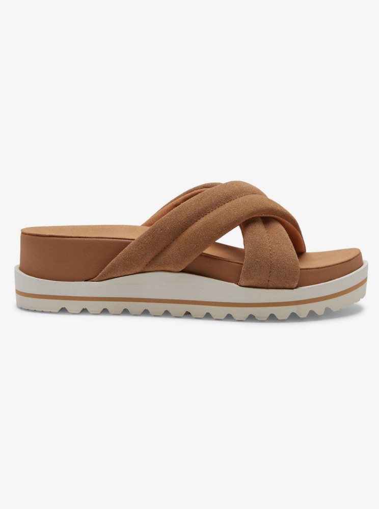 Brown Women's Roxy Veria Sandals | USA RFVC-38675