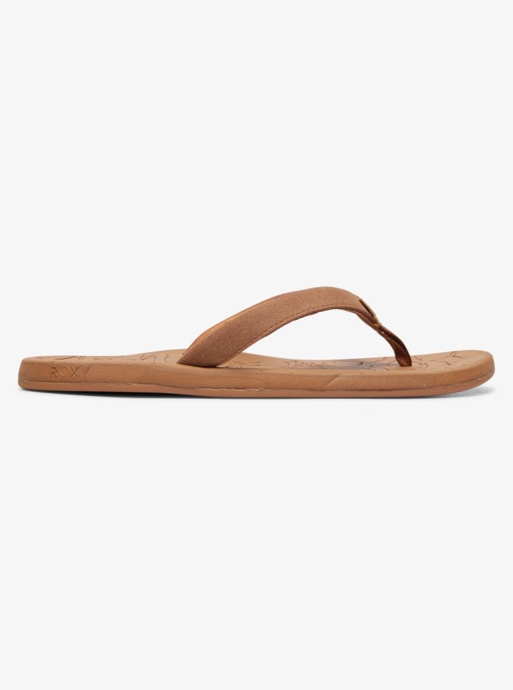 Brown Women's Roxy Vickie Flip Flops | USA TMBE-96580