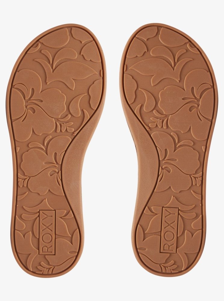 Brown Women's Roxy Vickie Flip Flops | USA TMBE-96580