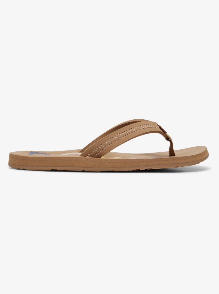 Brown Women's Roxy Vista Flip Flops | USA RPQM-36497