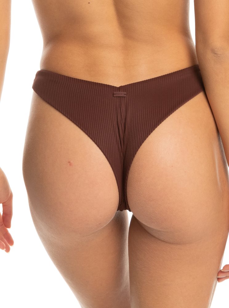 Chocolate Women's Roxy Love Cheeky Bikini Bottoms | USA SVXU-68325