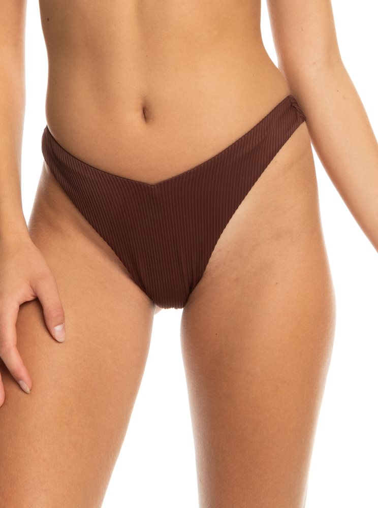 Chocolate Women's Roxy Love Cheeky Bikini Bottoms | USA SVXU-68325