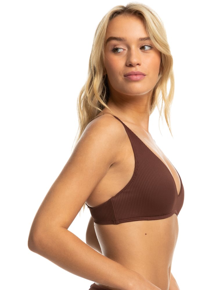 Chocolate Women's Roxy Love The Oceana Bikini Tops | USA FUTG-45786