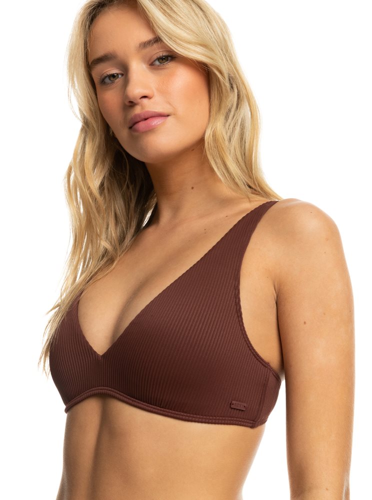 Chocolate Women's Roxy Love The Oceana Bikini Tops | USA FUTG-45786