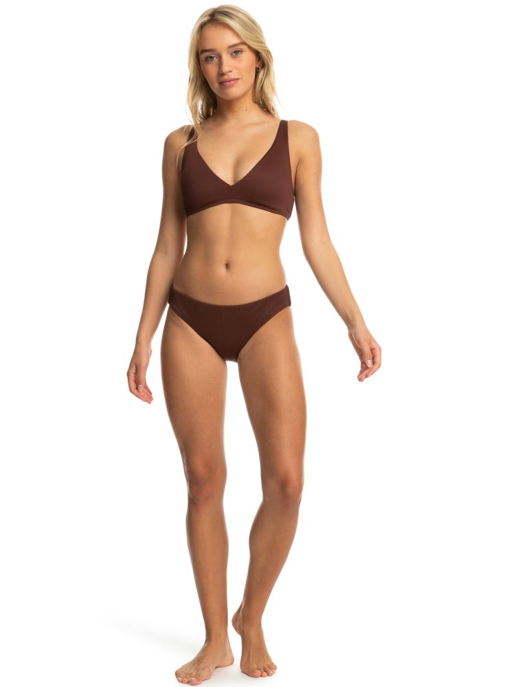 Chocolate Women's Roxy Love The Oceana Bikini Tops | USA FUTG-45786