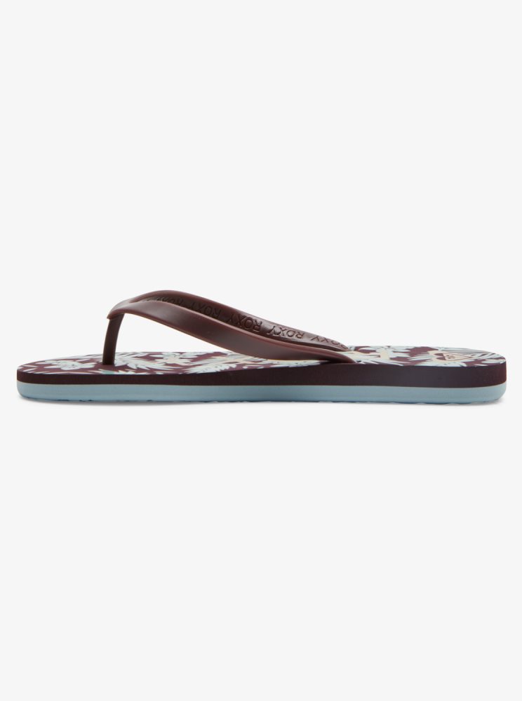 Chocolate Women's Roxy Tahiti Flip Flops | USA HAUW-01642