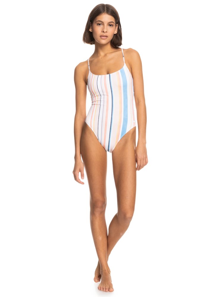 Coral Brown Women's Roxy Printed Beach Classics One Piece Swimsuits | USA QRZN-94175