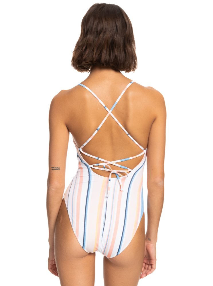 Coral Brown Women's Roxy Printed Beach Classics One Piece Swimsuits | USA QRZN-94175