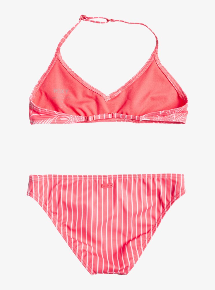 Coral Kids' Roxy 7-16 Vacay Life Triangle Two Piece Set Bikinis | USA RDEO-98471