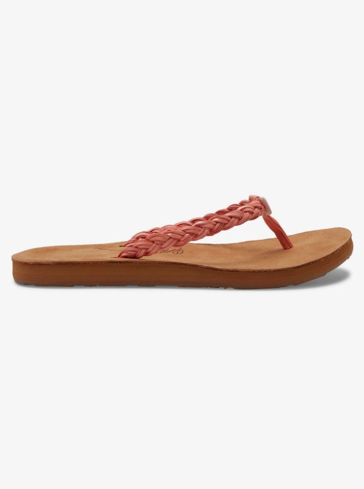 Coral Women's Roxy Lorraine Braid Sandals | USA GMIE-04627