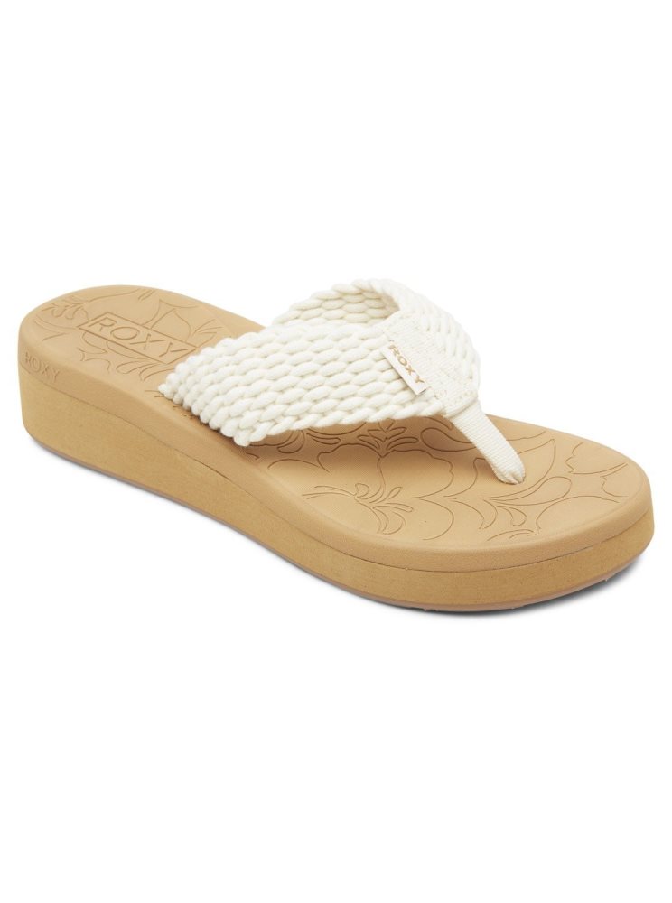 Cream Women's Roxy Caillay Water-Friendly Sandals | USA WGFK-95864