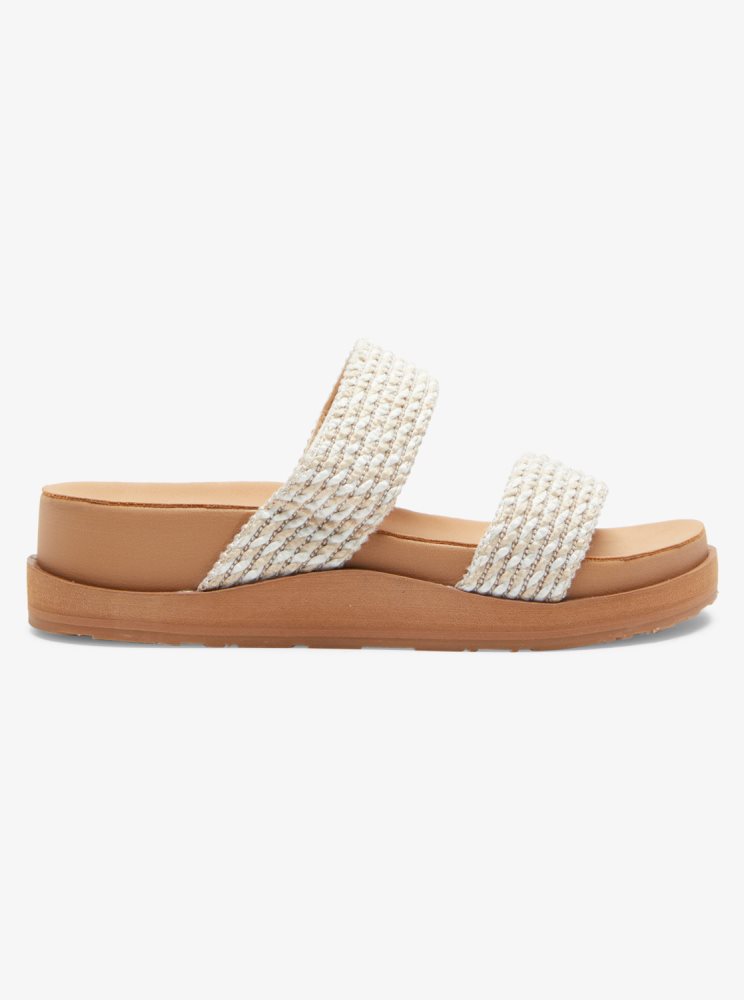 Cream Women's Roxy Summer Breeze Sandals | USA WLIY-03149