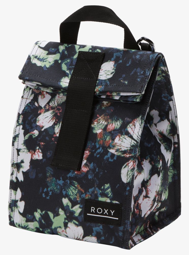 Dark Grey Black Women's Roxy Lunch Hour Insulated Lunch Bags | USA KLUT-24380